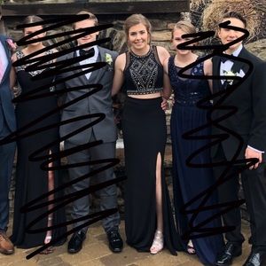 Black two piece Prom dress